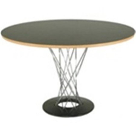 FINE MOD IMPORTS Round Dining Table, 30 in H, Plywood Top, Black Melamine FMI1137black